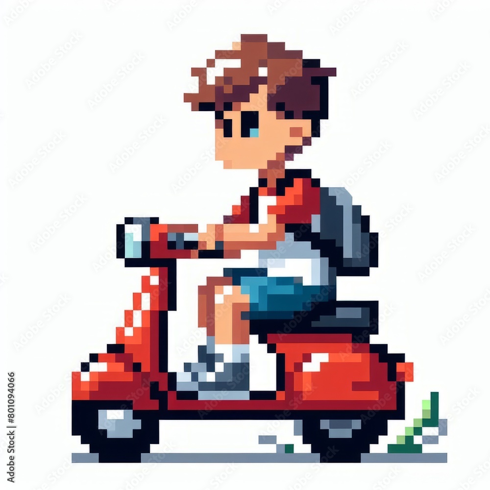 Pixel art delivery boy Pixel art delivery boy