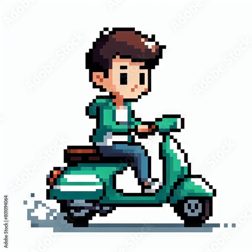 Pixel art delivery boy
