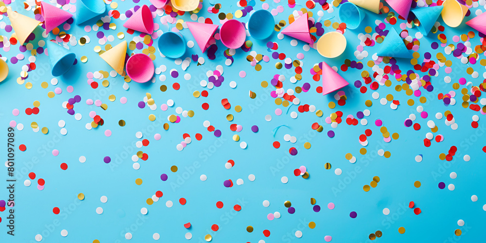 Vibrant Birthday Celebration with Colorful Cones
