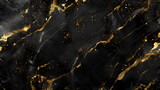 Black and gold marble texture design for packaging, cover, brochure, poster, wallpaper, presentation, marble background. Generative AI.