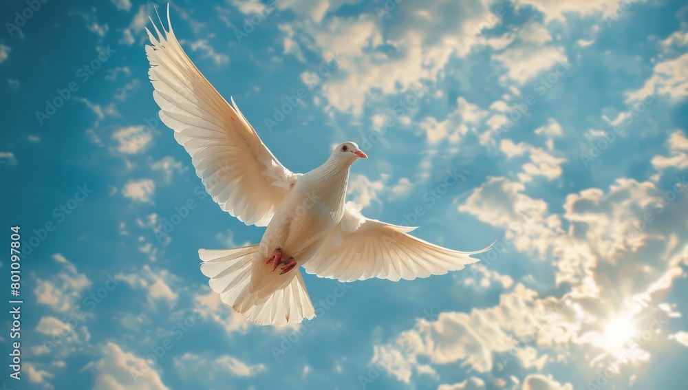 Fototapeta premium White dove in flight