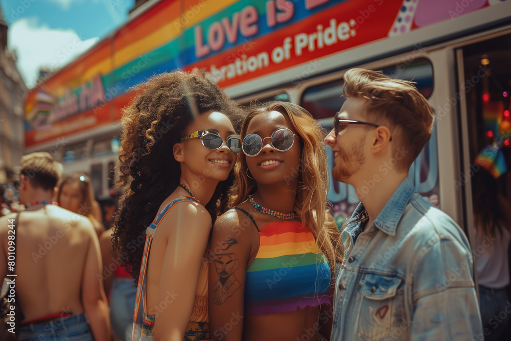 Naklejka premium Celebrating diversity at pride parade