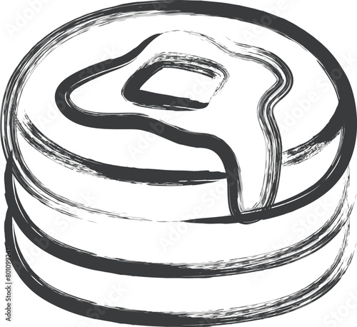ミニミニ筆書き飲食物イラスト　ホットケーキ