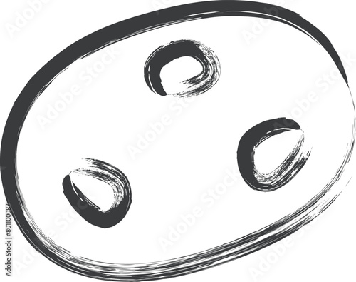 ミニミニ筆書き飲食物イラスト　豆大福