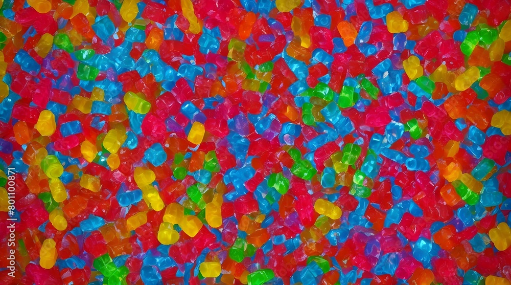 Colorful candy and Jello shot surreal fall, clean background, vivid.generative.ai Colorful candy and Jello shot surreal fall, clean background, vivid.generative.ai