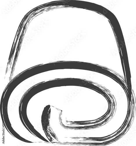 ミニミニ筆書き飲食物イラスト　ロールケーキ
