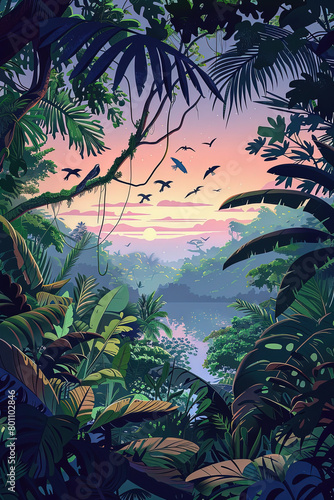 Canopy Chronicles - Amazon Rainforest Illustration