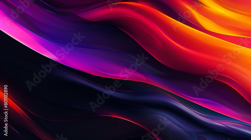 Abstract banner header with a glowing purple, red, orange, blue, and black colour gradient background.
