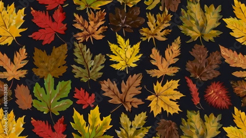 Autumn view from the sky on colorful forests in park Mauricie, Quebec, Canada  © MUHAMMAD