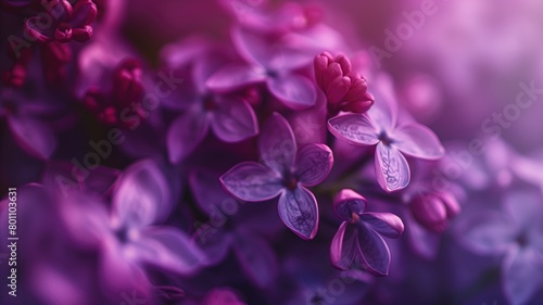 Close-up of lilac flowers in full bloom  showing delicate details and purple hues.