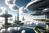 A Futuristic City On A Floating Platform Drifting  (10)