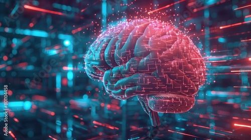Futuristic 3D brain showcasing frontal, parietal lobes, and advanced research highlights