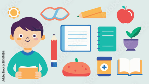 A set of worksheets and activities designed for students who learn best through reading and writing.. Vector illustration