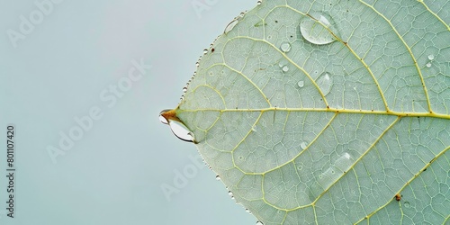 A closeup of transparent aspen Leaf with light green edges, against a clean and simple background