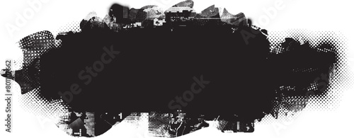 Glitch distorted grange shape . Noise grungy logo . Trendy defect error shapes . Glitched frame .Grunge textured . Distressed effect .Vector shapes