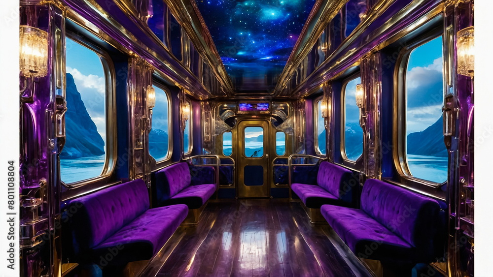 Fototapeta premium Artistic concept painting of a beautiful train, background illustration. 