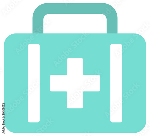 First aid kit medical flat icon isolated on white background.