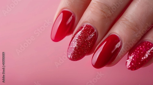 red gel nail polish.