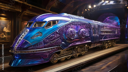 Artistic concept painting of a beautiful train, background illustration. 