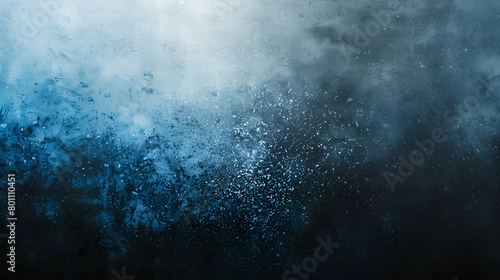 Gradient background with dark grey, blue, and black colours; grainy texture effect; abstract banner design; copy space; dark technology