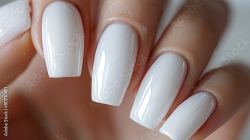 white gel nail polish. photo