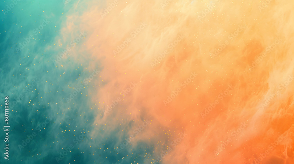 Grainy texture effect, poster banner landing page backdrop design, orange white blue teal blurred vibrant gradient background