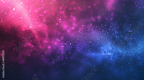 Luminous magenta pink grainy poster banner design with a gradient background of dark blue and purple. © Best Designs