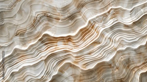 organic natural beige brown color waving lines texture marble background. Generative AI.
