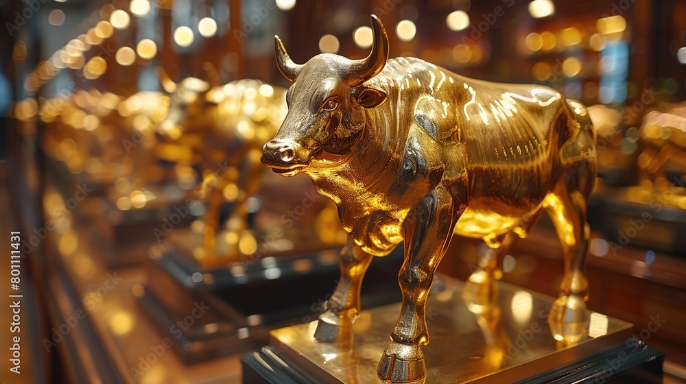 An award plaque adorned with bull and bear motifs commemorates outstanding performance in navigating the ups and downs of the financial market 