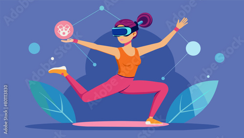 A gymnast with a virtual reality headset training their brain to control their body movements more efficiently..