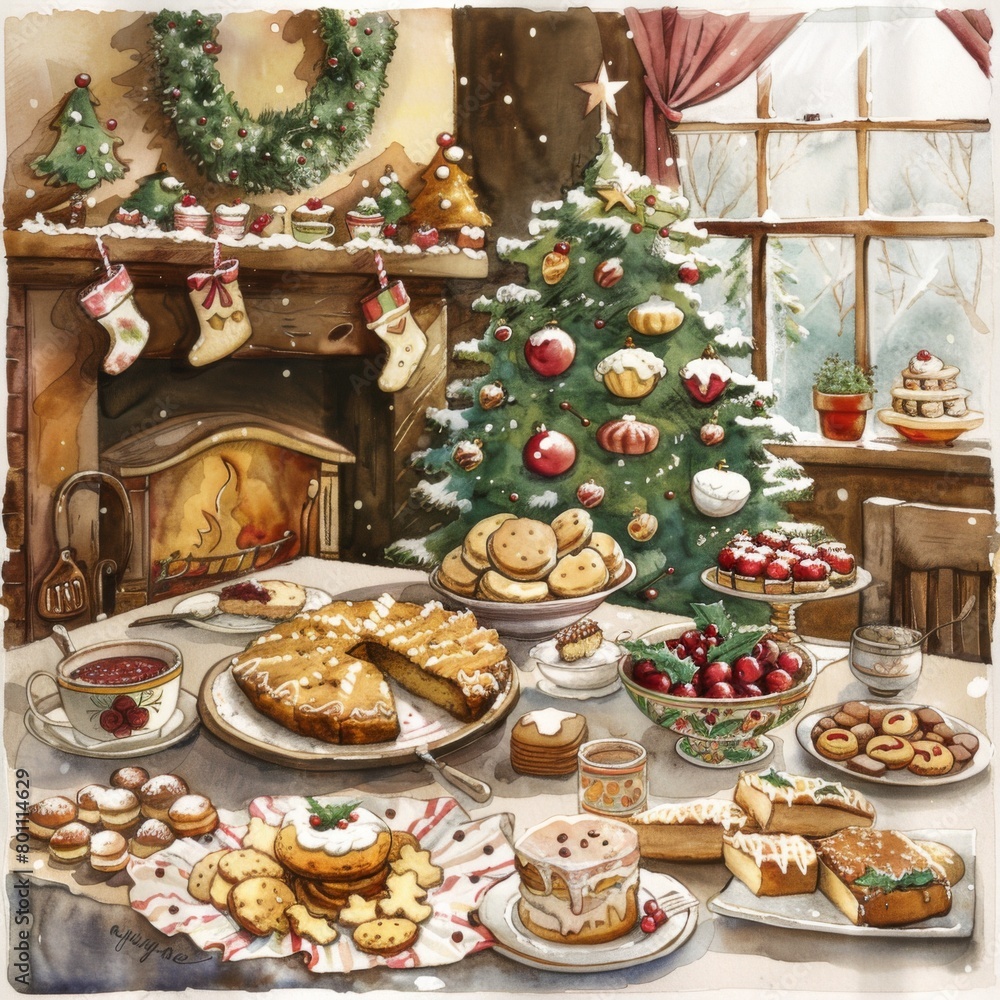 christmas cookies on a christmas table