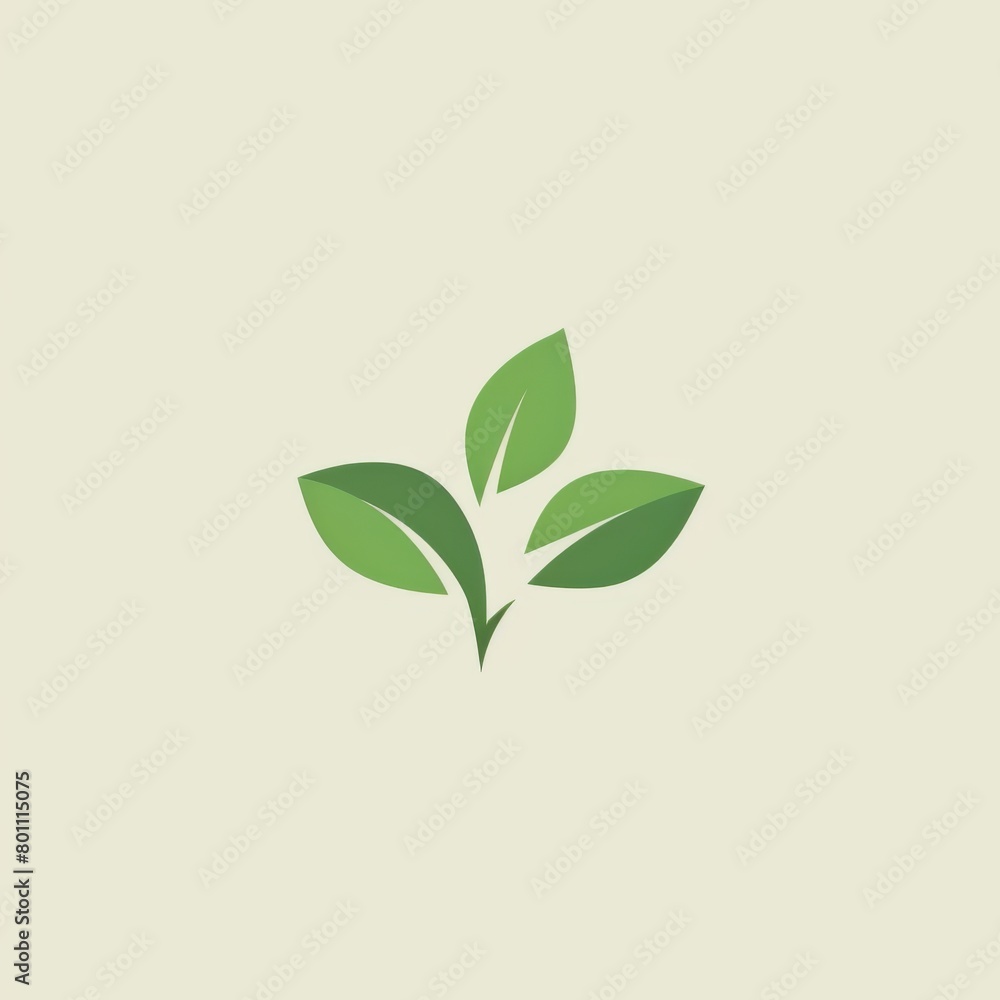 green leaves logo isolated on white 