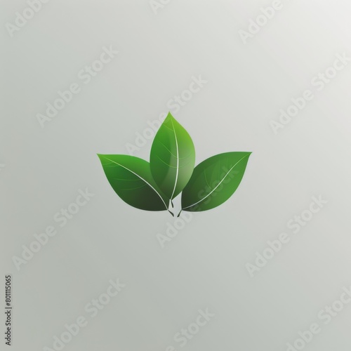 green leaves logo on a white background