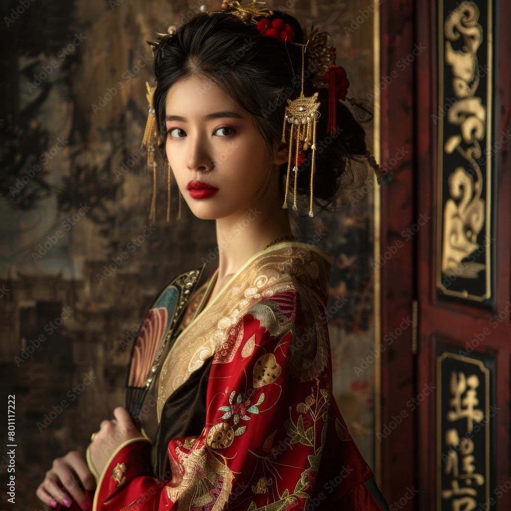 Fototapeta premium portrait of a woman in traditional chinese costume