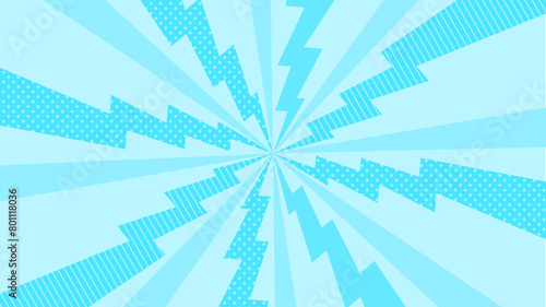 サンバースト　雷　16:9　水色