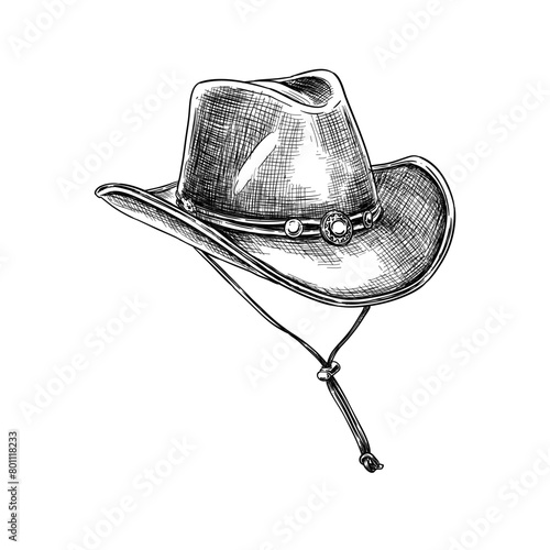 cowboys hat lineart vector illustration