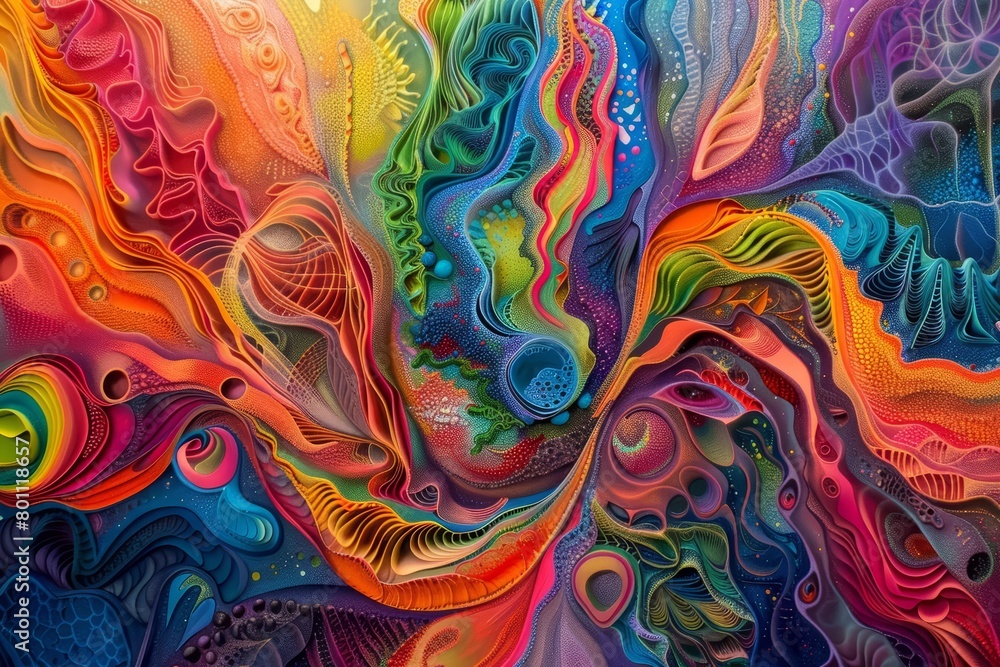 Vibrant colors merging and swirling to evoke a sense of unity within diverse networks
