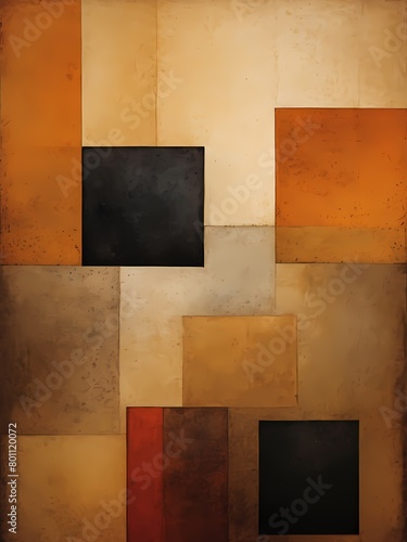 Abstract geometric painting generative AI illustration 