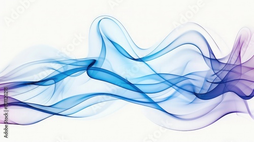 Swirling motion of blue smoke or fog group, abstract line isolated on white background ,smoke design lines, Abstract illustration of dynamic linear blue motion, corporate business style 
