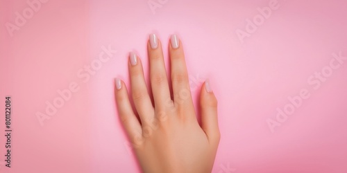 manicure on a pink background © alisaaa