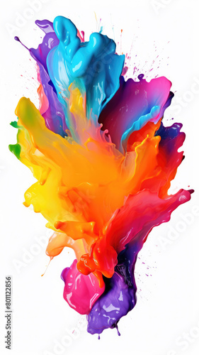 Trendy colorful multicolor splash. Abstract 3d style, inspired by acrylic fluid art and waves energy. Luxury abstraction screen and wallpaper. Composition for yours header, presentation, cover