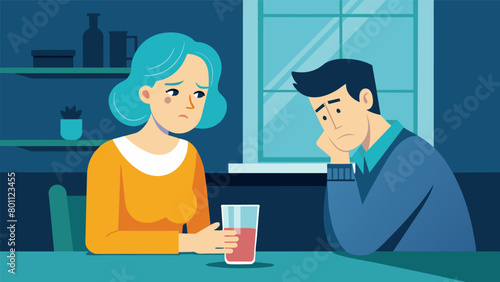 A woman in her 50s sitting at the kitchen table listlessly staring out the window her thoughts consumed by feelings of hopelessness and worthlessness..