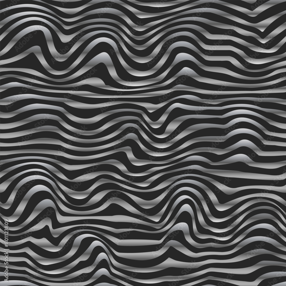Metallic waves. Seamless pattern