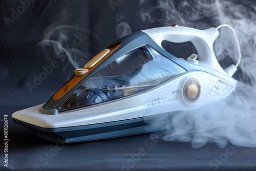 A professional steam iron with variable steam settings, adapting to different fabric types. photo