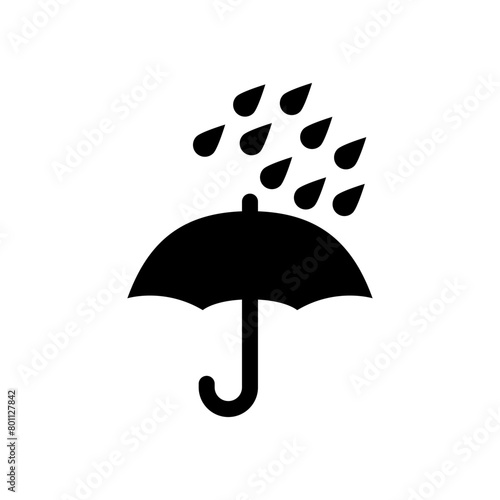 Keep dry label symbol vector, umbrella vector icon for packaging.