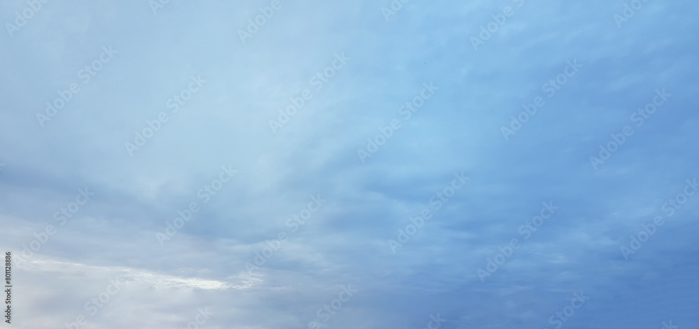 Beautiful blue cloudy sky, panoramic cloudscape skyline background Beautiful blue cloudy sky, panoramic cloudscape skyline background