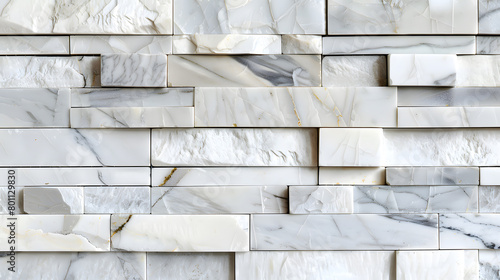 horizontal elegant white marble Mosaic marble background. Generative AI.
