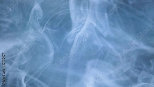 Mystical Blue Smoke Dance in Dimly Lit Studio (ID: 801132027)