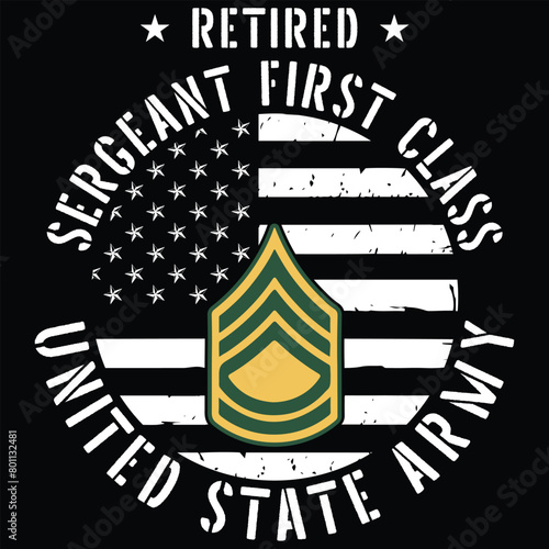 Sergeant First Class SFC Army Retired, Military Retirement Gifts For Him, Retirement Shirts For Men, U.S. Army Retirement Gift, Military T-Shirt