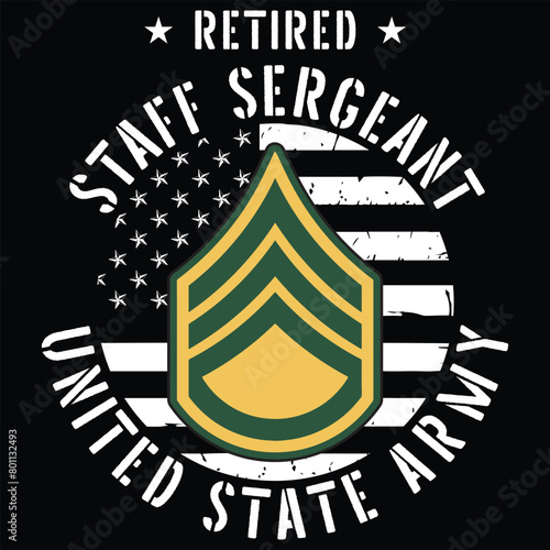 Staff Sergeant SSG Army Retired, Military Retirement Gifts For Him, Retirement Shirts For Men, U.S. Army Retirement Gift, Military T-Shirt